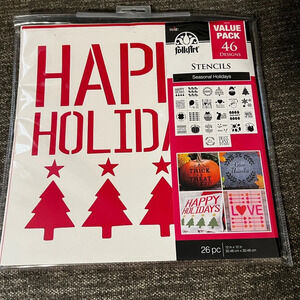 NWT FolkArt Holiday Value Stencil Pack